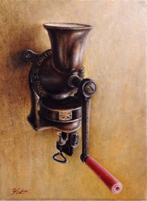 "coffee mill" by Yoko Asari, original oil painting