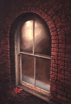 "light through the brick window" by Yoko Asari, original watercolour painting